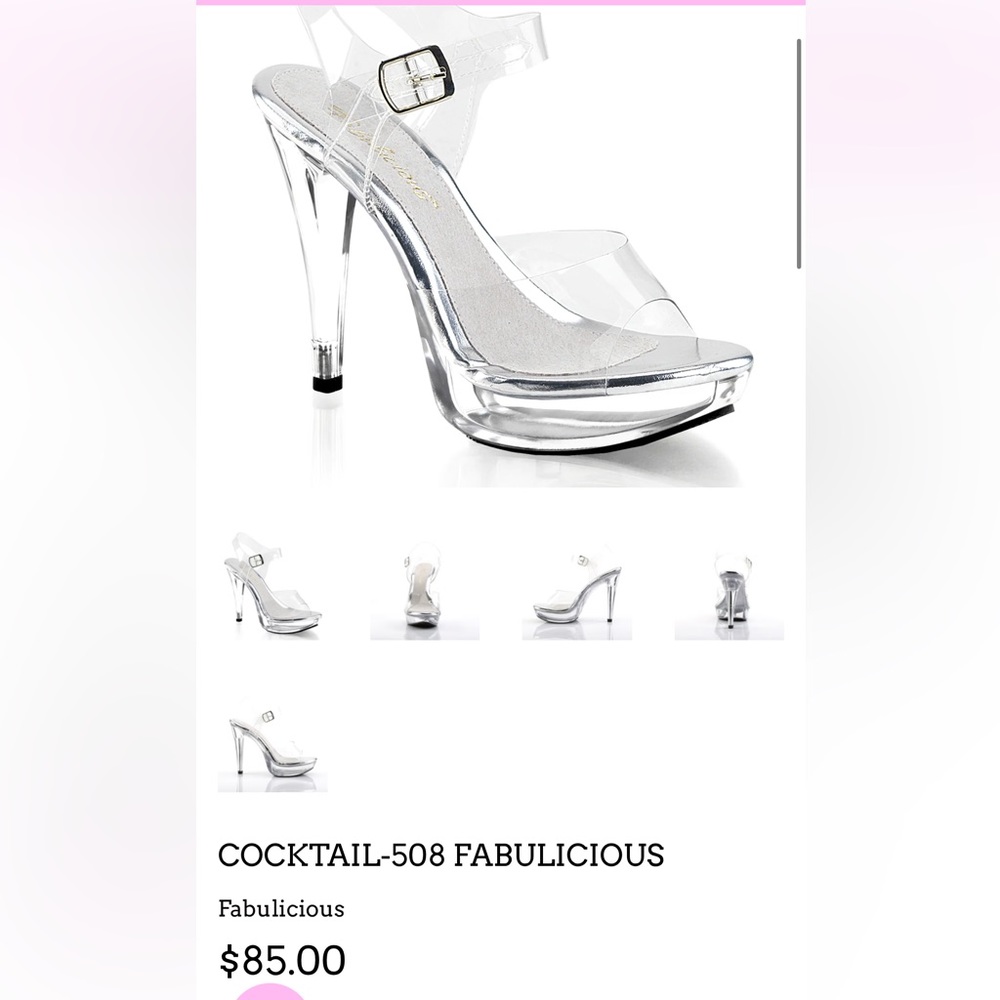 Pleaser Fabulicious Heels clear platform 5" heel